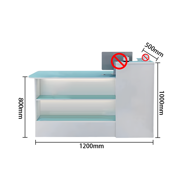 受付カウンター レジカウンター 店舗用 美容院用 鍵ロック 配線穴 角丸 オシャレ ナチュラル カスタマイズ可能 JDQT-N002