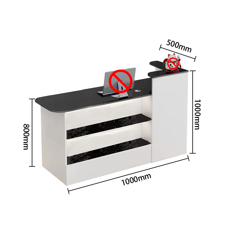 受付カウンター レジカウンター 店舗用 美容院用 鍵ロック 配線穴 角丸 オシャレ ナチュラル カスタマイズ可能 JDQT-N002