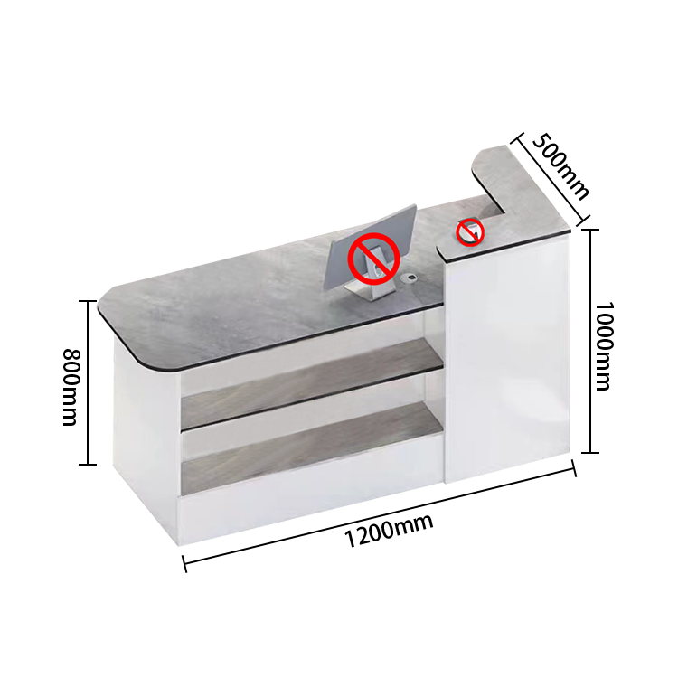 受付カウンター レジカウンター 店舗用 美容院用 鍵ロック 配線穴 角丸 オシャレ ナチュラル カスタマイズ可能 JDQT-N002