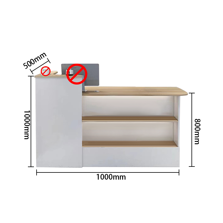 受付カウンター レジカウンター 店舗用 美容院用 鍵ロック 配線穴 角丸 オシャレ ナチュラル カスタマイズ可能 JDQT-N002