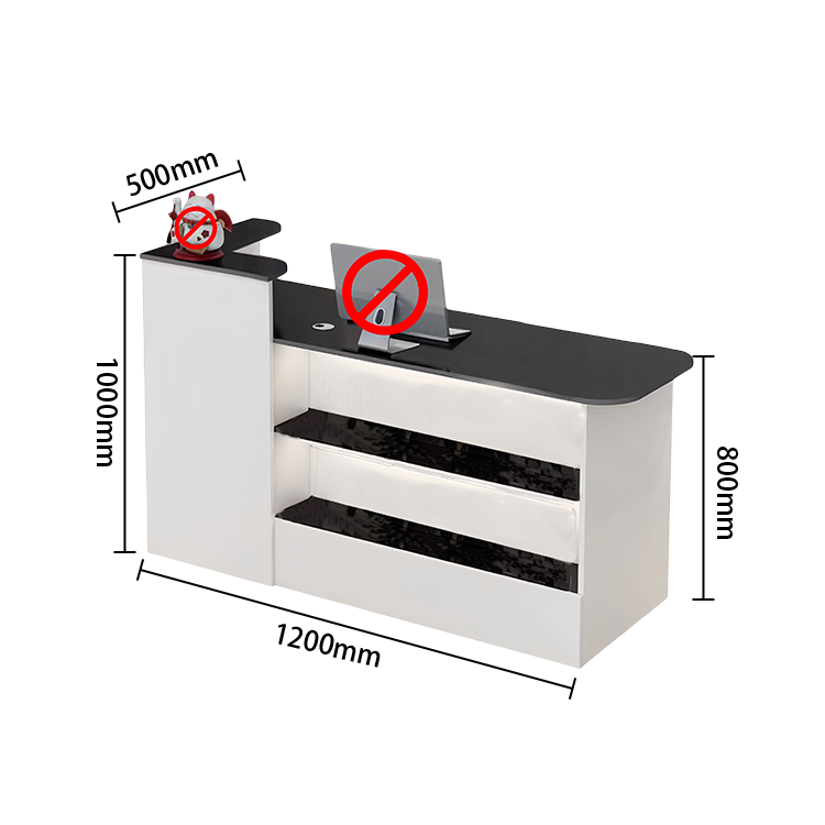 受付カウンター レジカウンター 店舗用 美容院用 鍵ロック 配線穴 角丸 オシャレ ナチュラル カスタマイズ可能 JDQT-N002