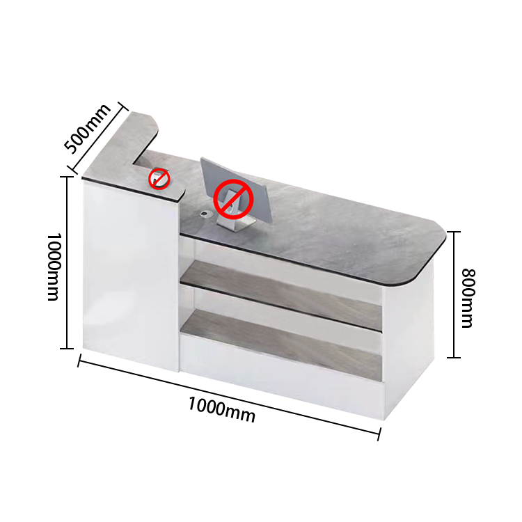 受付カウンター レジカウンター 店舗用 美容院用 鍵ロック 配線穴 角丸 オシャレ ナチュラル カスタマイズ可能 JDQT-N002