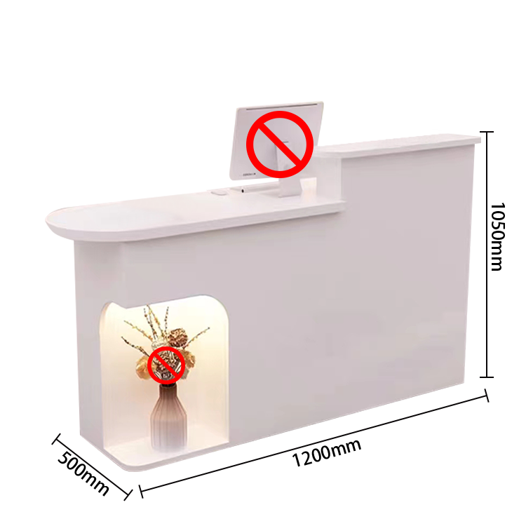 受付カウンター レジカウンター オフィス受付 事務用 鍵ロック 配線穴 シンプル オシャレ カスタマイズ可能 JDQT-N006