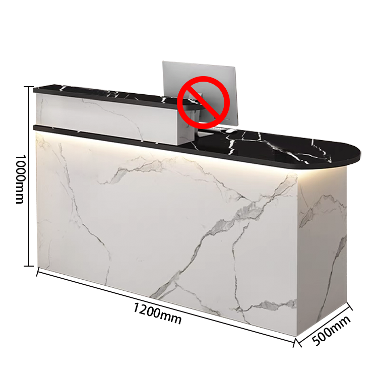 受付カウンター レジカウンター オフィス受付 店舗用 鍵ロック 配線穴 角丸 シンプル ホワイト カスタマイズ可能 JDQT-N010