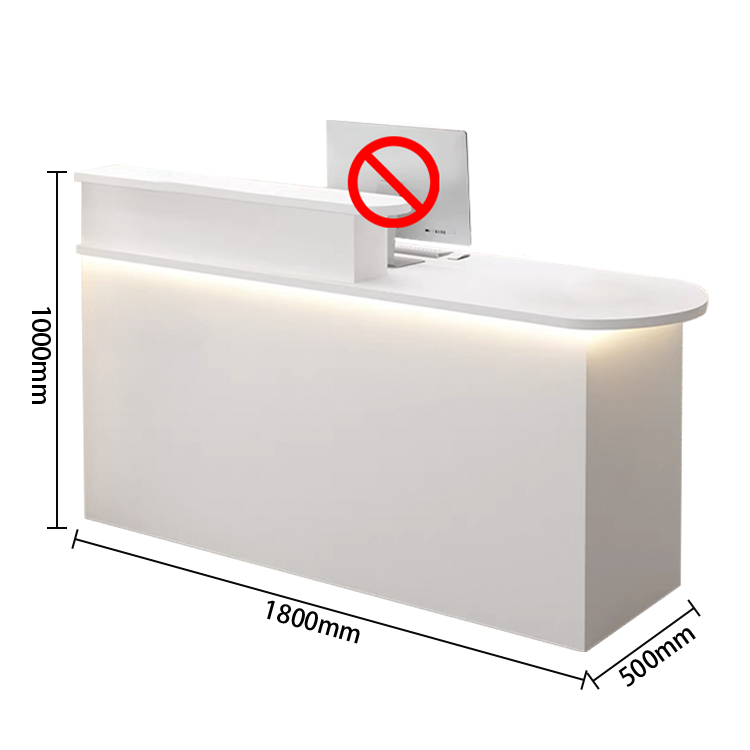 受付カウンター レジカウンター オフィス受付 店舗用 鍵ロック 配線穴 角丸 シンプル ホワイト カスタマイズ可能 JDQT-N010