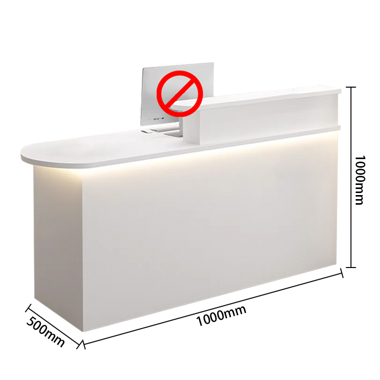 受付カウンター レジカウンター オフィス受付 店舗用 鍵ロック 配線穴 角丸 シンプル ホワイト カスタマイズ可能 JDQT-N010