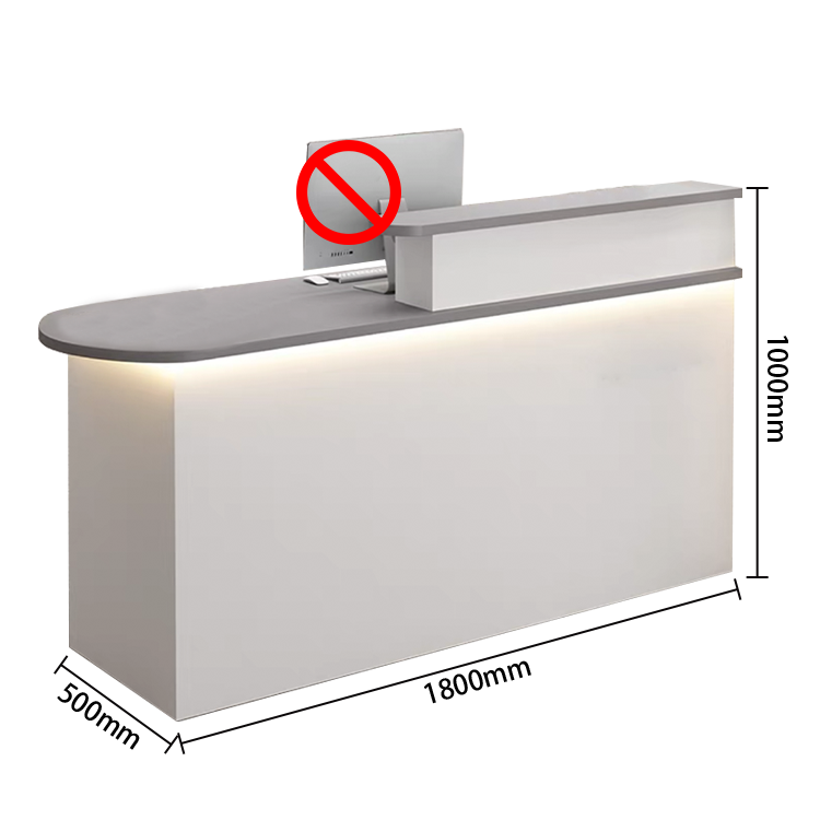 受付カウンター レジカウンター オフィス受付 店舗用 鍵ロック 配線穴 角丸 シンプル ホワイト カスタマイズ可能 JDQT-N010