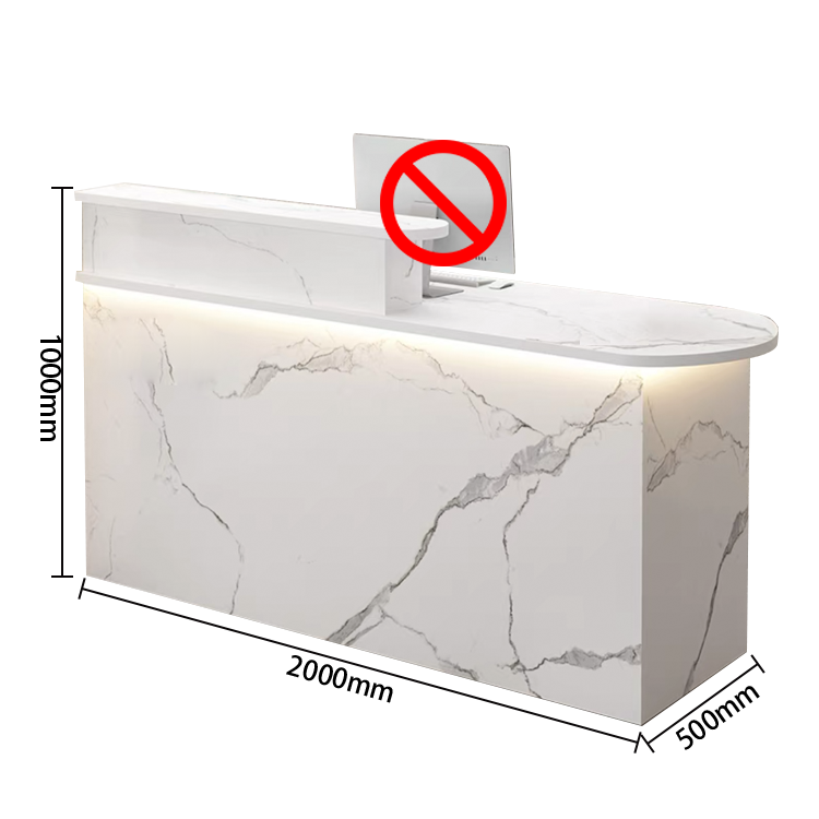 受付カウンター レジカウンター オフィス受付 店舗用 鍵ロック 配線穴 角丸 シンプル ホワイト カスタマイズ可能 JDQT-N010