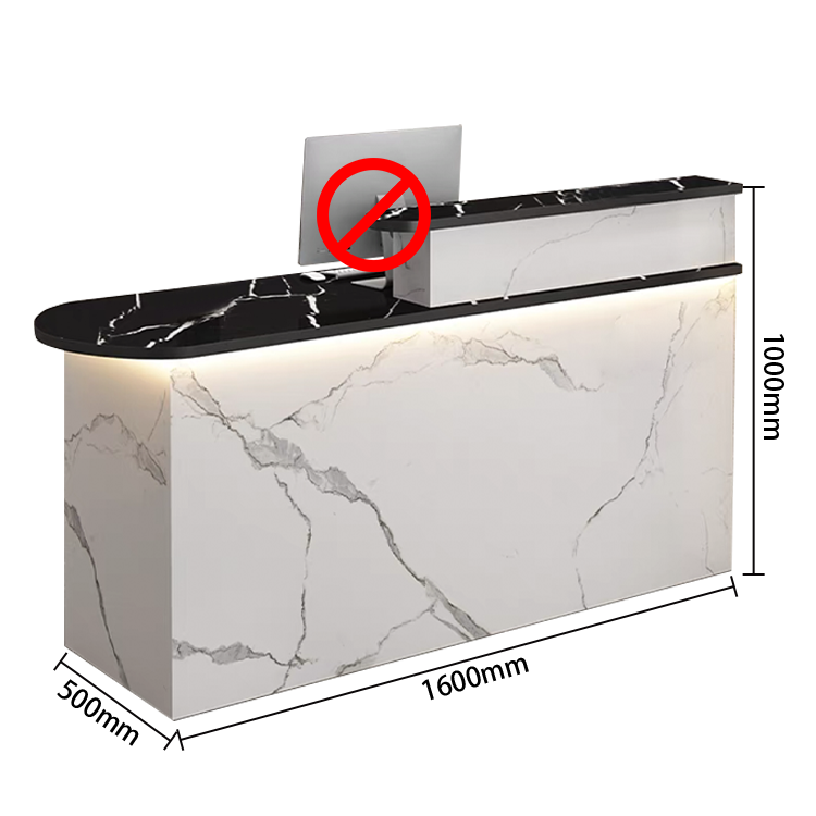 受付カウンター レジカウンター オフィス受付 店舗用 鍵ロック 配線穴 角丸 シンプル ホワイト カスタマイズ可能 JDQT-N010