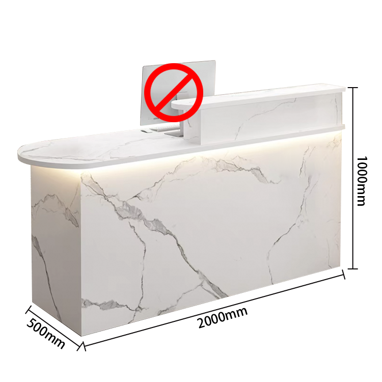 受付カウンター レジカウンター オフィス受付 店舗用 鍵ロック 配線穴 角丸 シンプル ホワイト カスタマイズ可能 JDQT-N010