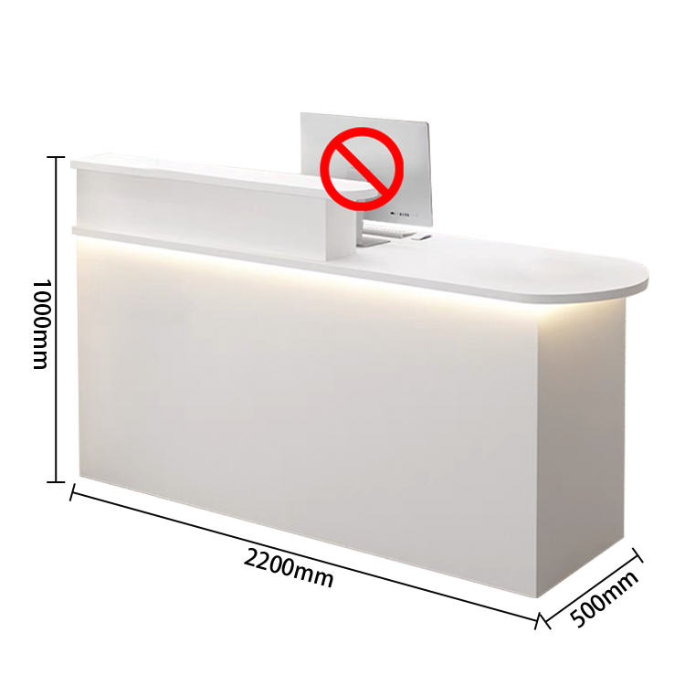 受付カウンター レジカウンター オフィス受付 店舗用 鍵ロック 配線穴 角丸 シンプル ホワイト カスタマイズ可能 JDQT-N010