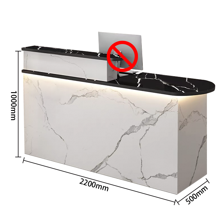 受付カウンター レジカウンター オフィス受付 店舗用 鍵ロック 配線穴 角丸 シンプル ホワイト カスタマイズ可能 JDQT-N010