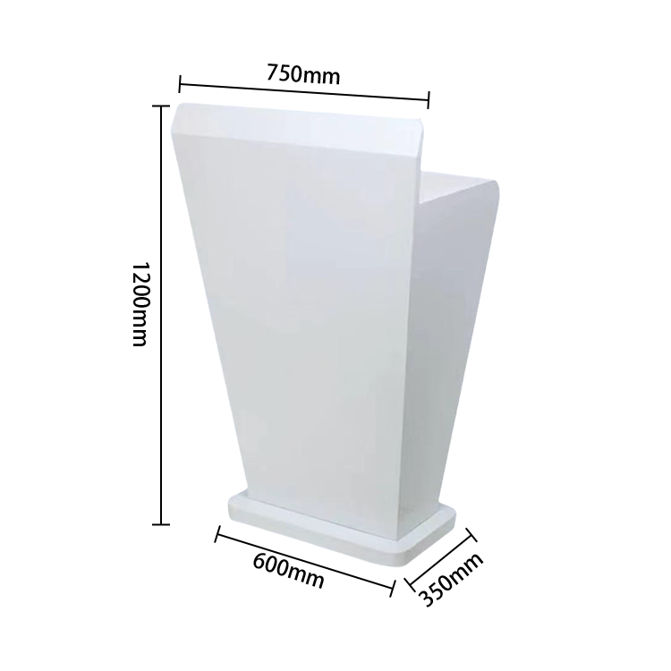 無人カウンター 講演台 司会者台 引き出し付き 扉付き収納 大容量収納 焼付塗装 ステンレス シンプル ホワイト JDQT-N016