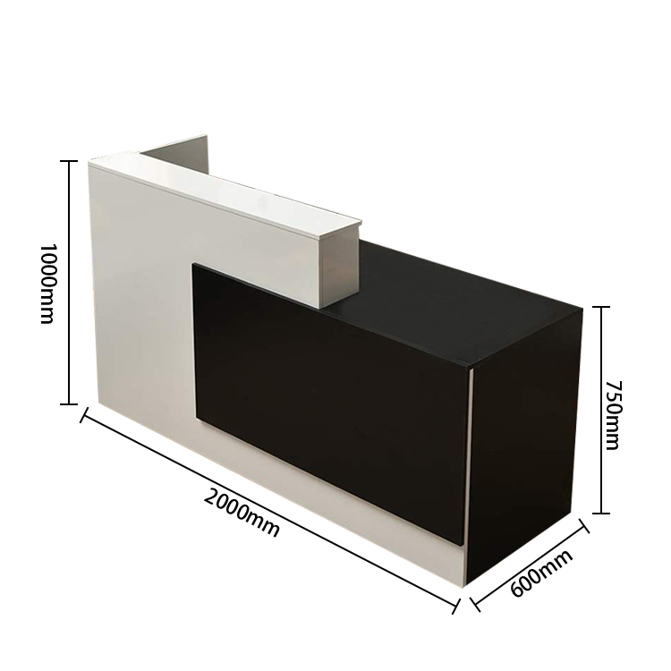 受付カウンター 大型カウンター レジカウンター 大容量収納 広い天板 キーボードトレイ ホワイト カスタマイズ可能 JDQT-N019