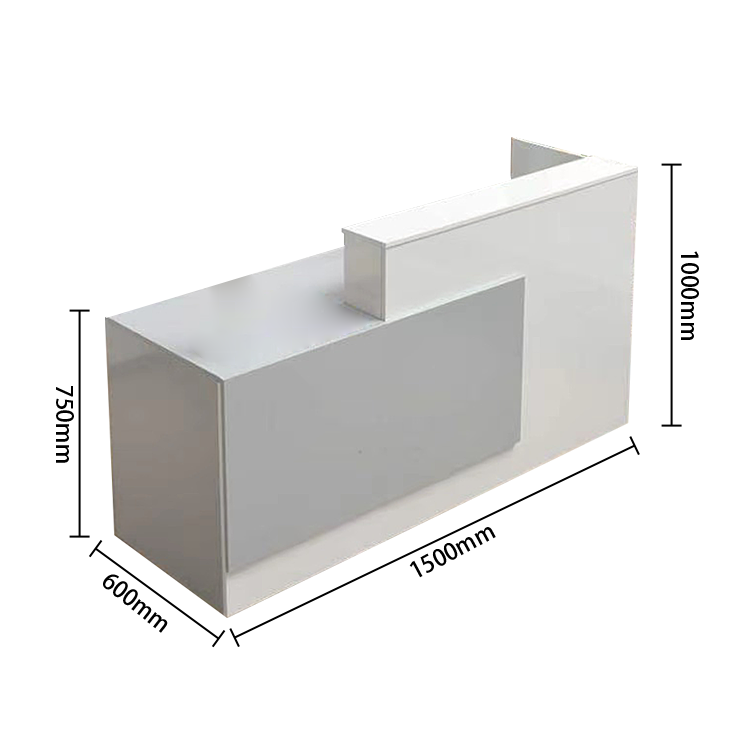 受付カウンター 大型カウンター レジカウンター 大容量収納 広い天板 キーボードトレイ ホワイト カスタマイズ可能 JDQT-N019