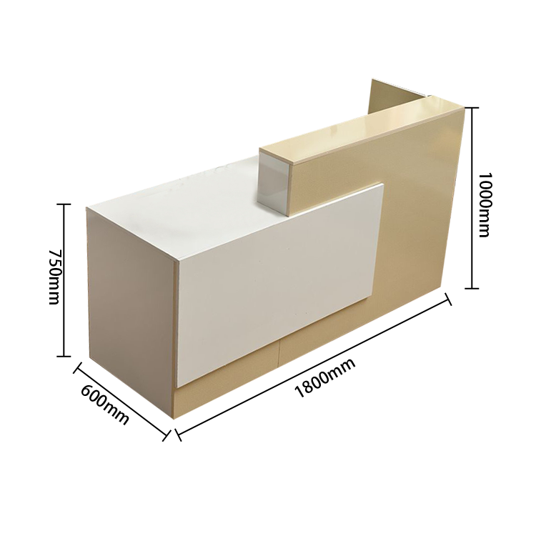 受付カウンター 大型カウンター レジカウンター 大容量収納 広い天板 キーボードトレイ ホワイト カスタマイズ可能 JDQT-N019