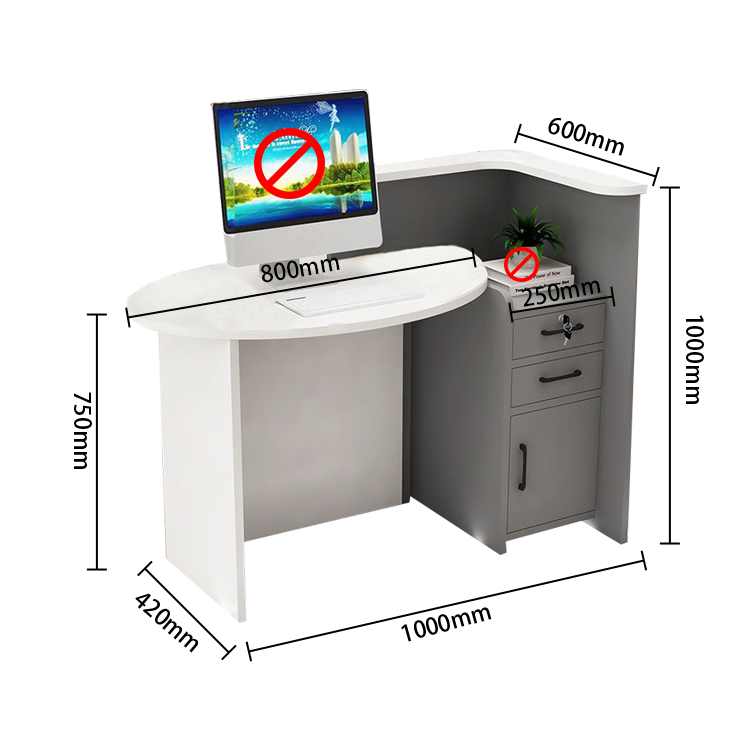 カウンター フロント レジカウンター 上部天板 広い天板 扉付き収納 R加工 シンプル ホワイト JDQT-N020