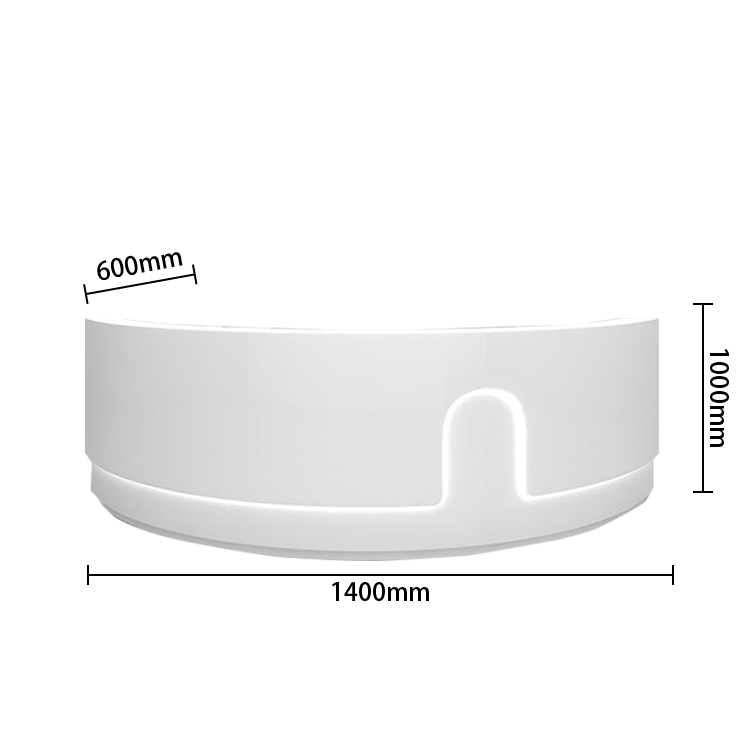 受付カウンター レジカウンター 円弧型受付カウンター 受付用 鍵ロック キーボードトレイ ベージュ カスタマイズ可能 JDQT-N023