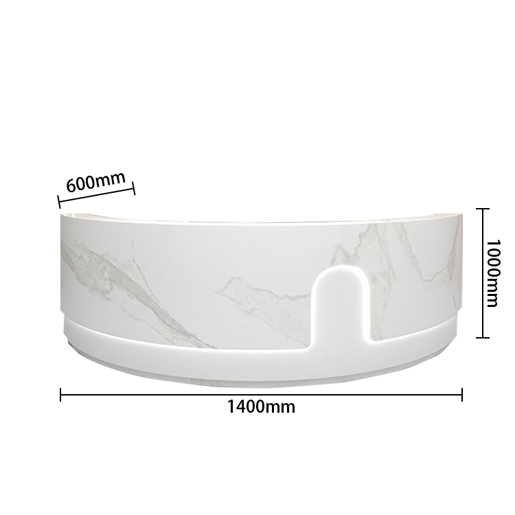 受付カウンター レジカウンター 円弧型受付カウンター 受付用 鍵ロック キーボードトレイ ベージュ カスタマイズ可能 JDQT-N023