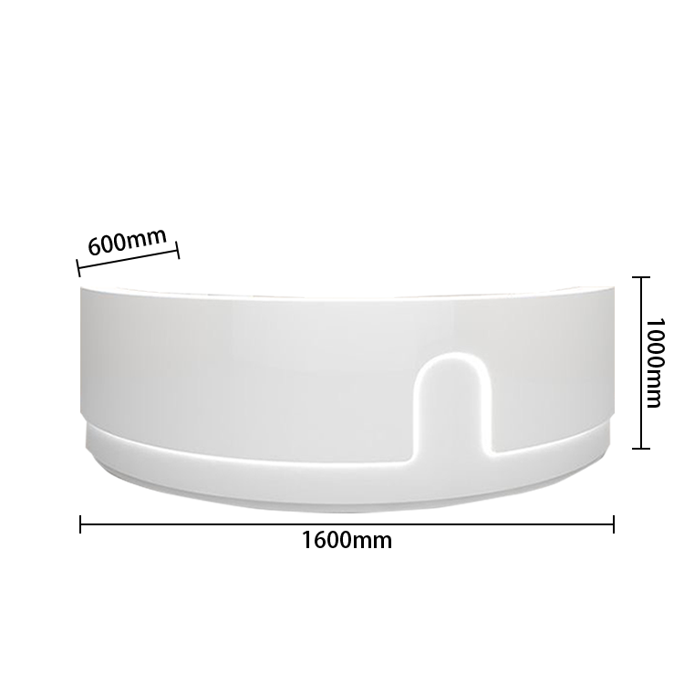 受付カウンター レジカウンター 円弧型受付カウンター 受付用 鍵ロック キーボードトレイ ベージュ カスタマイズ可能 JDQT-N023