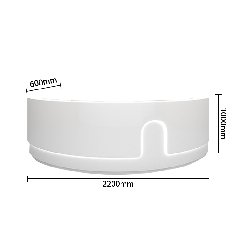 受付カウンター レジカウンター 円弧型受付カウンター 受付用 鍵ロック キーボードトレイ ベージュ カスタマイズ可能 JDQT-N023