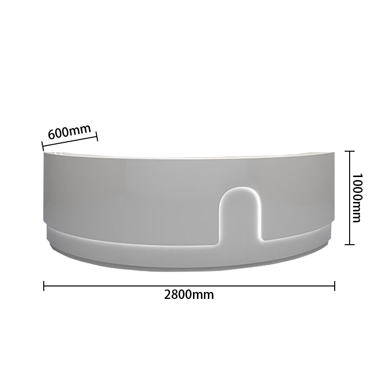 受付カウンター レジカウンター 円弧型受付カウンター 受付用 鍵ロック キーボードトレイ ベージュ カスタマイズ可能 JDQT-N023