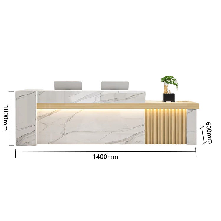 受付カウンター レジカウンター エントランス受付 鍵ロック 配線穴 LEDライト 高荷重 ナチュラル カスタマイズ可能 JDQT-N034