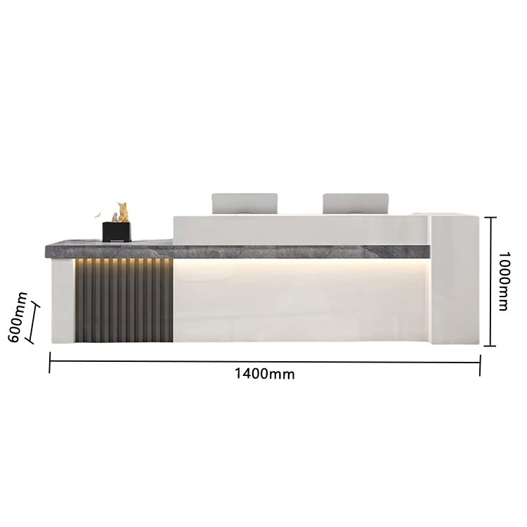 受付カウンター レジカウンター エントランス受付 鍵ロック 配線穴 LEDライト 高荷重 ナチュラル カスタマイズ可能 JDQT-N034