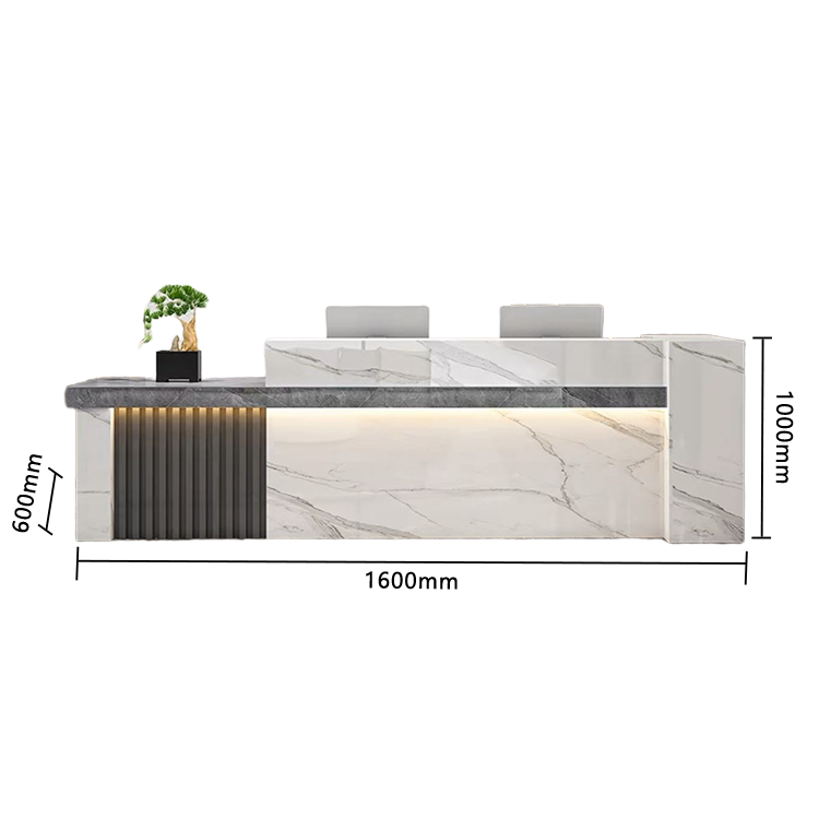 受付カウンター レジカウンター エントランス受付 鍵ロック 配線穴 LEDライト 高荷重 ナチュラル カスタマイズ可能 JDQT-N034