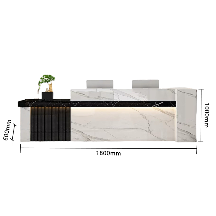 受付カウンター レジカウンター エントランス受付 鍵ロック 配線穴 LEDライト 高荷重 ナチュラル カスタマイズ可能 JDQT-N034