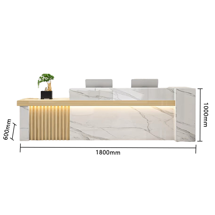 受付カウンター レジカウンター エントランス受付 鍵ロック 配線穴 LEDライト 高荷重 ナチュラル カスタマイズ可能 JDQT-N034