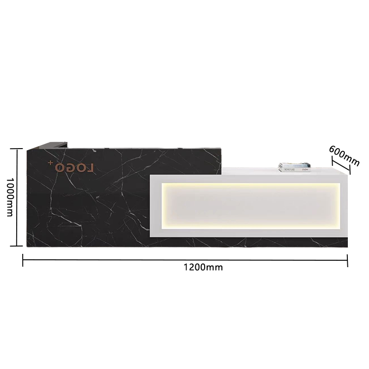 受付カウンター レジカウンター 店舗用 鍵ロック 配線穴 上部天板 上質 すっきり オレンジ カスタマイズ可能 JDQT-N035