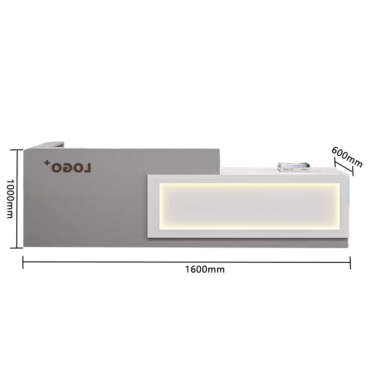 受付カウンター レジカウンター 店舗用 鍵ロック 配線穴 上部天板 上質 すっきり オレンジ カスタマイズ可能 JDQT-N035