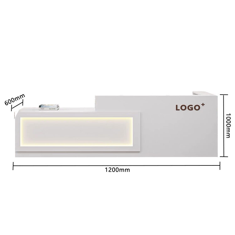 受付カウンター レジカウンター 店舗用 鍵ロック 配線穴 上部天板 上質 すっきり オレンジ カスタマイズ可能 JDQT-N035