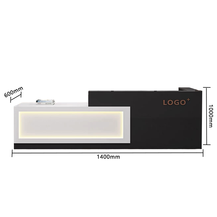 受付カウンター レジカウンター 店舗用 鍵ロック 配線穴 上部天板 上質 すっきり オレンジ カスタマイズ可能 JDQT-N035