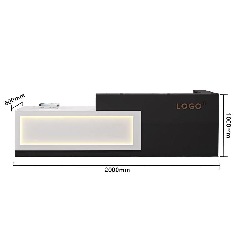 受付カウンター レジカウンター 店舗用 鍵ロック 配線穴 上部天板 上質 すっきり オレンジ カスタマイズ可能 JDQT-N035