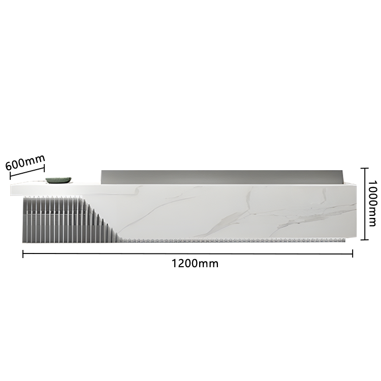 受付カウンター フロント エントランス受付 店舗用 鍵ロック 高級感 上質 すっきり グレー カスタマイズ可能 JDQT-N036