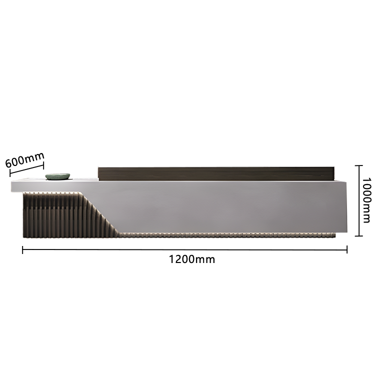 受付カウンター フロント エントランス受付 店舗用 鍵ロック 高級感 上質 すっきり グレー カスタマイズ可能 JDQT-N036