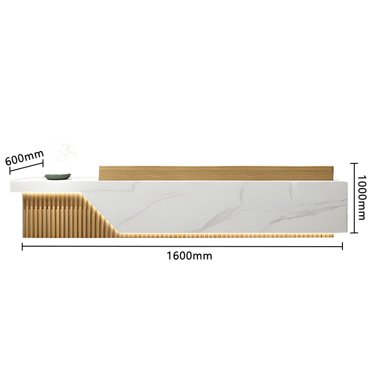 受付カウンター フロント エントランス受付 店舗用 鍵ロック 高級感 上質 すっきり グレー カスタマイズ可能 JDQT-N036