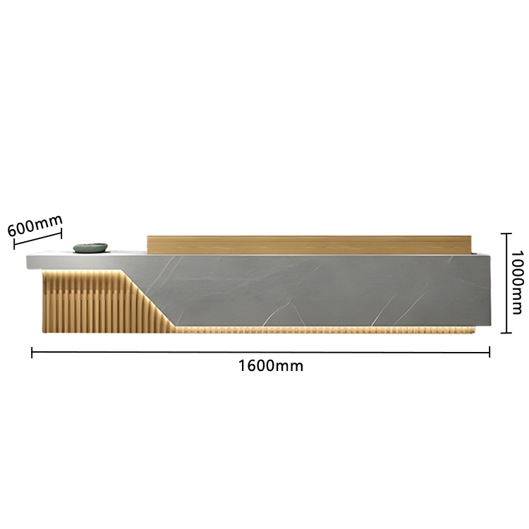 受付カウンター フロント エントランス受付 店舗用 鍵ロック 高級感 上質 すっきり グレー カスタマイズ可能 JDQT-N036