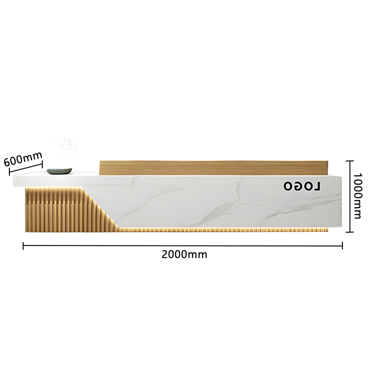 受付カウンター フロント エントランス受付 店舗用 鍵ロック 高級感 上質 すっきり グレー カスタマイズ可能 JDQT-N036