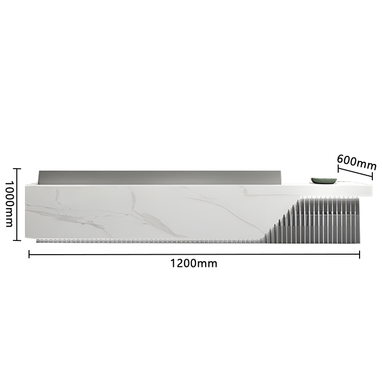 受付カウンター フロント エントランス受付 店舗用 鍵ロック 高級感 上質 すっきり グレー カスタマイズ可能 JDQT-N036