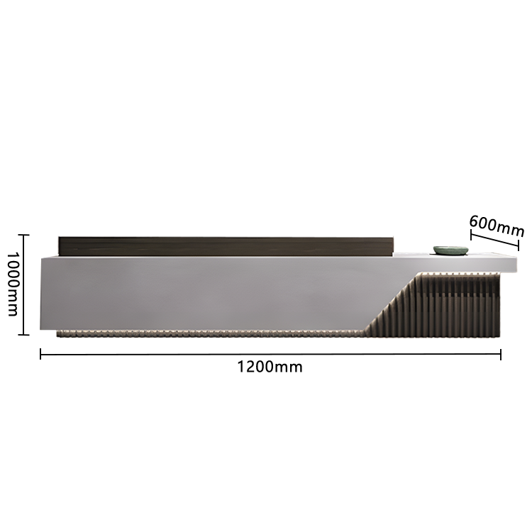 受付カウンター フロント エントランス受付 店舗用 鍵ロック 高級感 上質 すっきり グレー カスタマイズ可能 JDQT-N036