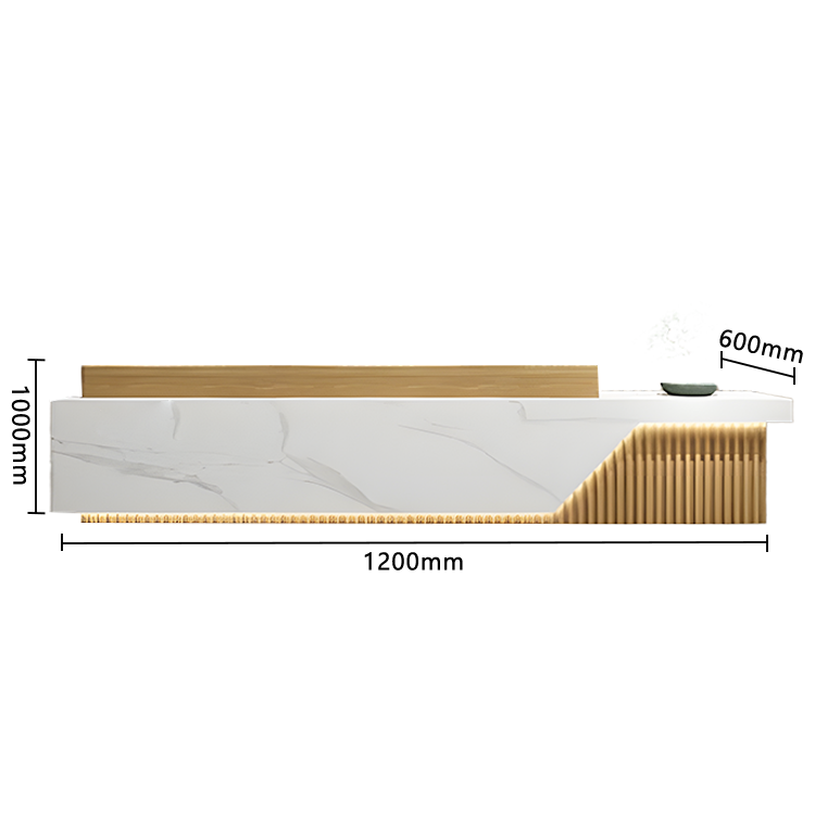 受付カウンター フロント エントランス受付 店舗用 鍵ロック 高級感 上質 すっきり グレー カスタマイズ可能 JDQT-N036