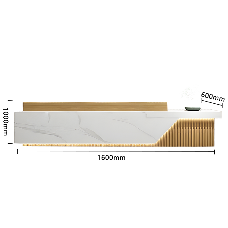 受付カウンター フロント エントランス受付 店舗用 鍵ロック 高級感 上質 すっきり グレー カスタマイズ可能 JDQT-N036