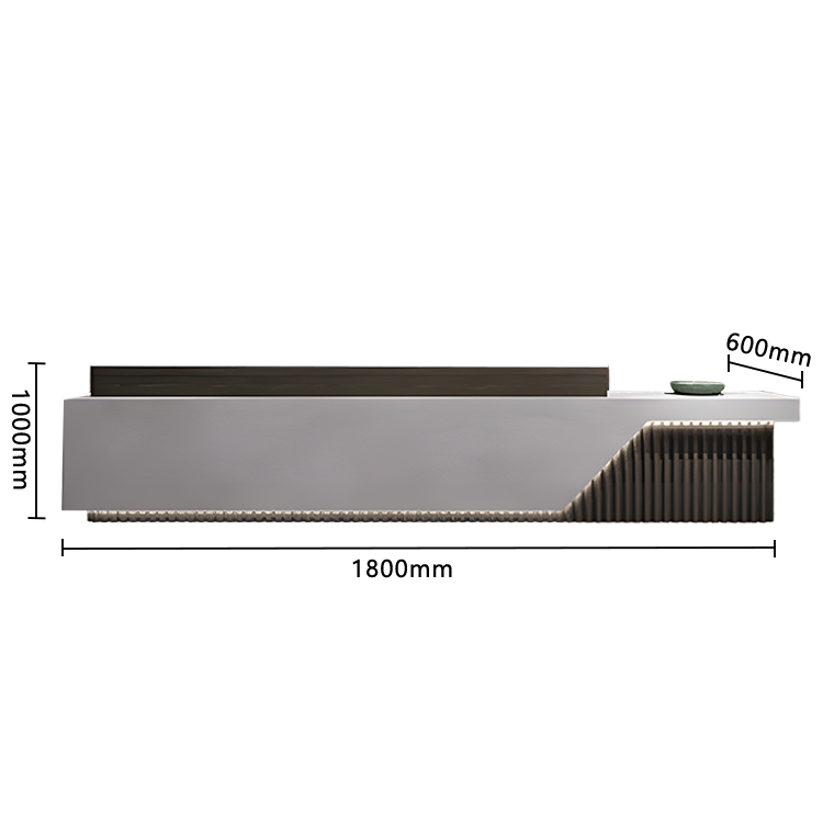 受付カウンター フロント エントランス受付 店舗用 鍵ロック 高級感 上質 すっきり グレー カスタマイズ可能 JDQT-N036