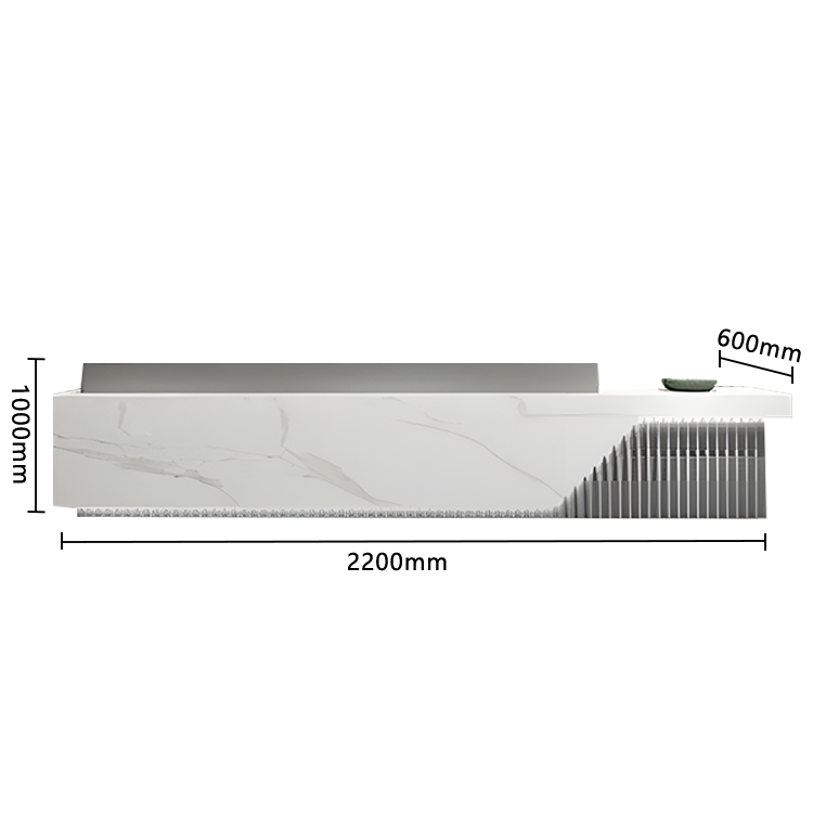 受付カウンター フロント エントランス受付 店舗用 鍵ロック 高級感 上質 すっきり グレー カスタマイズ可能 JDQT-N036