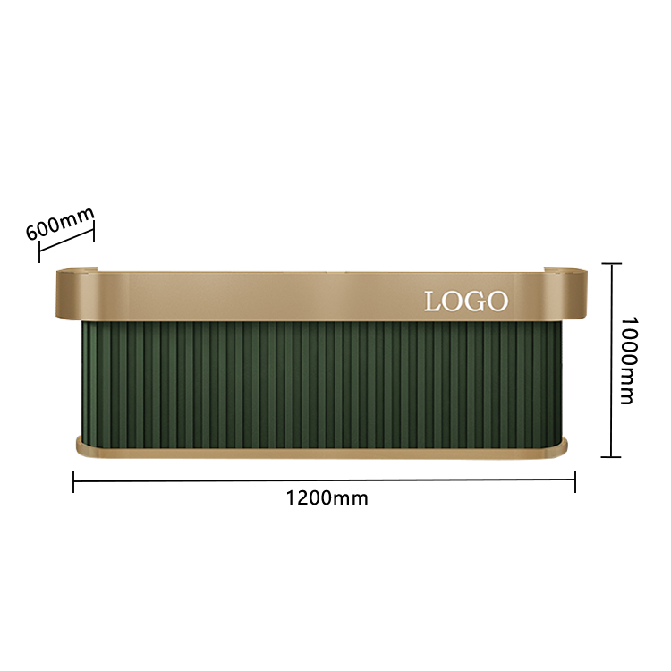 受付カウンター レジカウンター 店舗用 台輪デザイン 大容量収納 上質 洗練 ライトウォールナット カスタマイズ可能 JDQT-N038