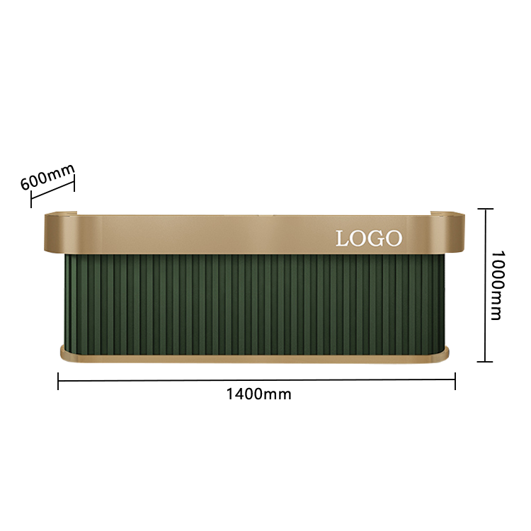 受付カウンター レジカウンター 店舗用 台輪デザイン 大容量収納 上質 洗練 ライトウォールナット カスタマイズ可能 JDQT-N038