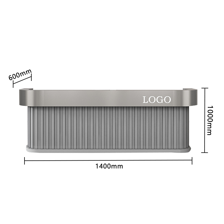 受付カウンター レジカウンター 店舗用 台輪デザイン 大容量収納 上質 洗練 ライトウォールナット カスタマイズ可能 JDQT-N038